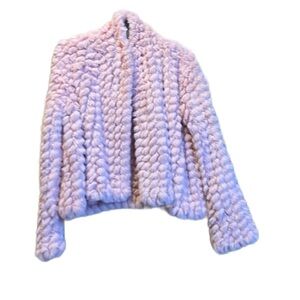Love token pink faux fur jacket size small